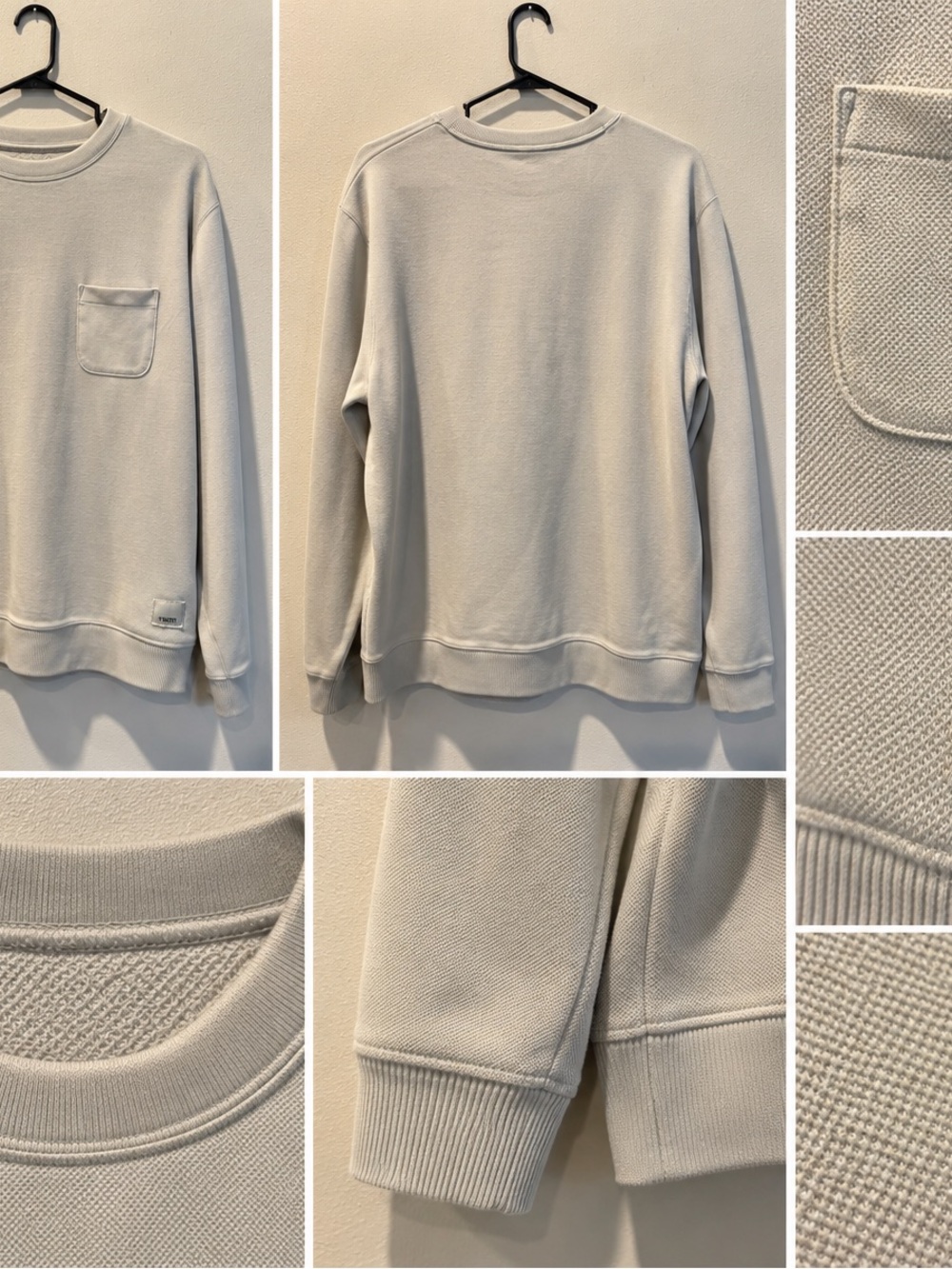 Vuori Men's Crewneck Pocket Sweatshirt - Cream